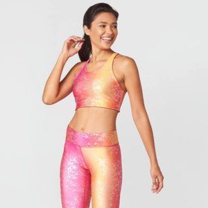 Terez Sunrise Silver Haze Foil Balayage Sports Bra NWT